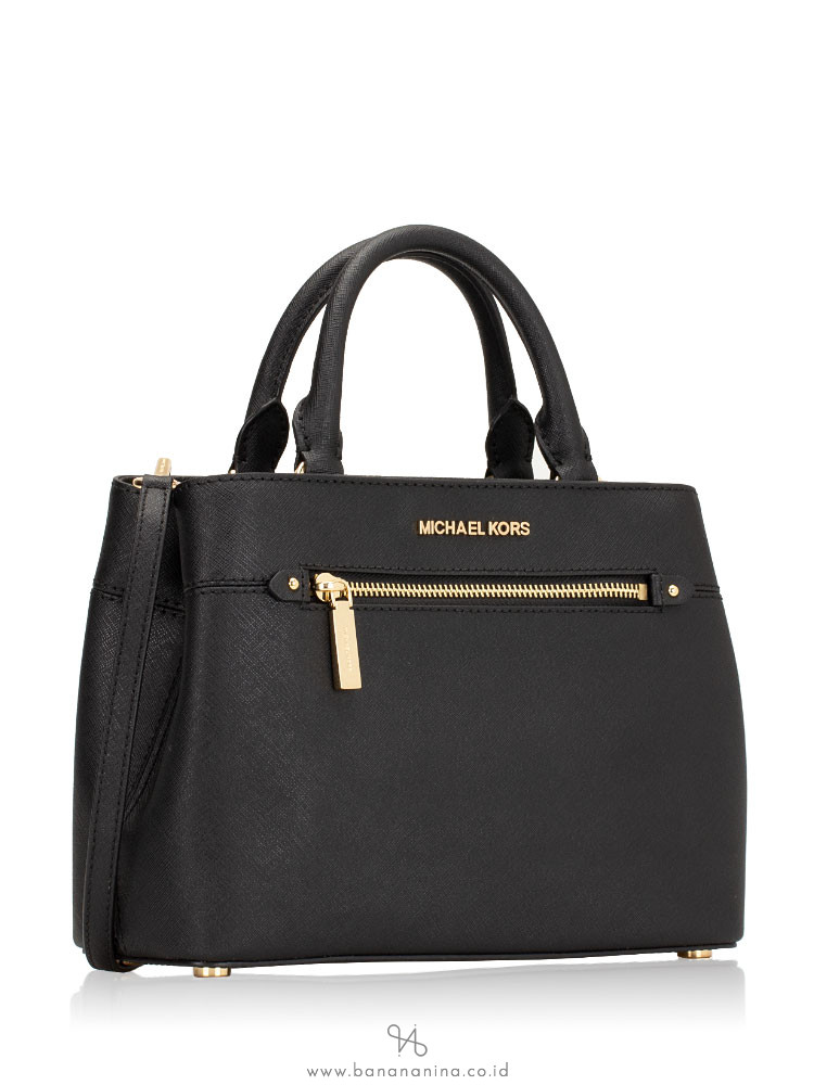 MICHAEL KORS Hailee Saffiano XS Satchel Black