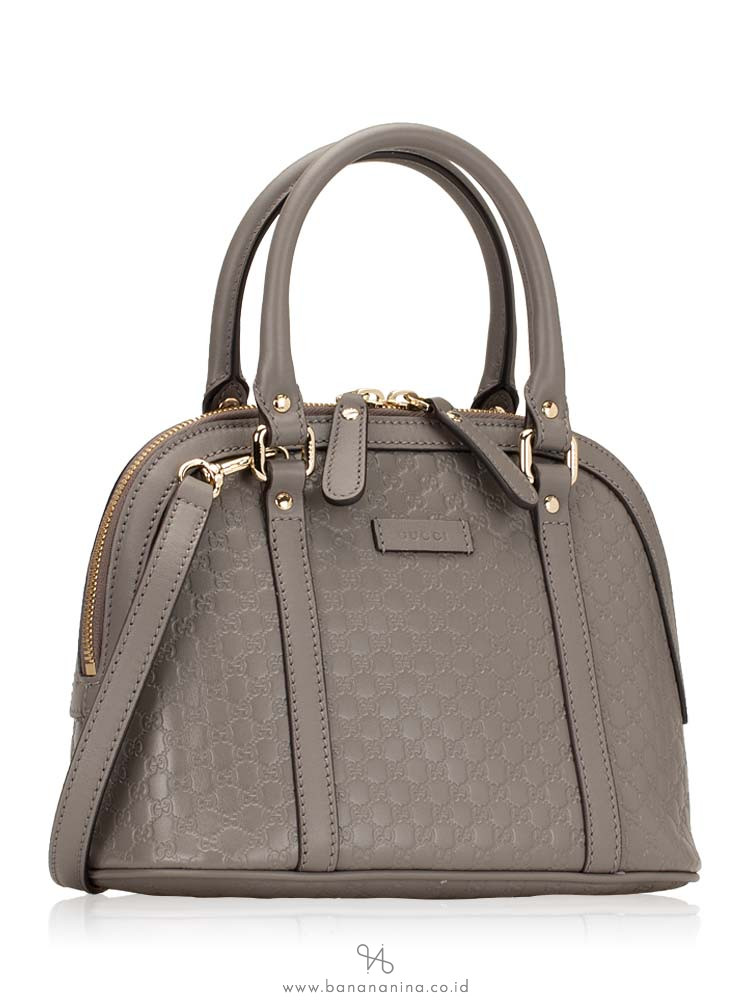 GUCCI Micro Guccissima Mini Dome Satchel Grey