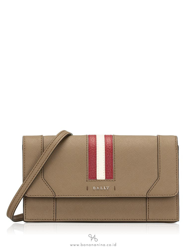 BALLY Stafford Saffiano Crossbody Khaki