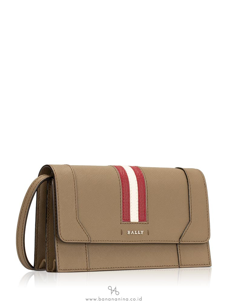 BALLY Stafford Saffiano Crossbody Khaki