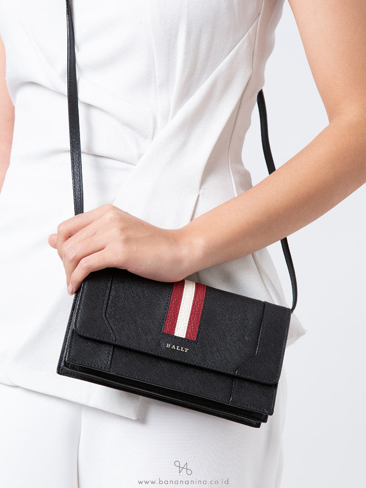 BALLY Stafford Saffiano Crossbody Black