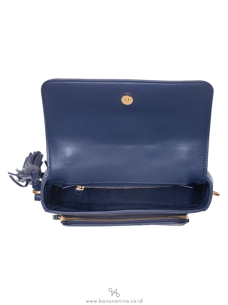 TORY BURCH Fleming Leather Satchel Royal Navy