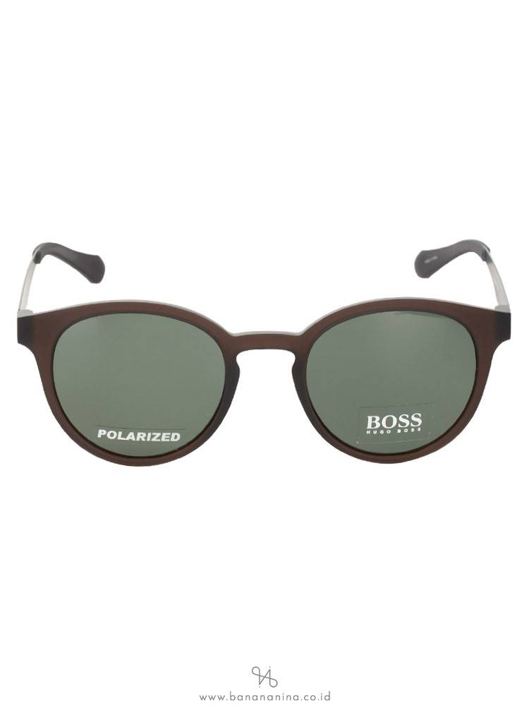 HUGO BOSS 0869S Polarized Vintage Round Sunglasses Brown Matte
