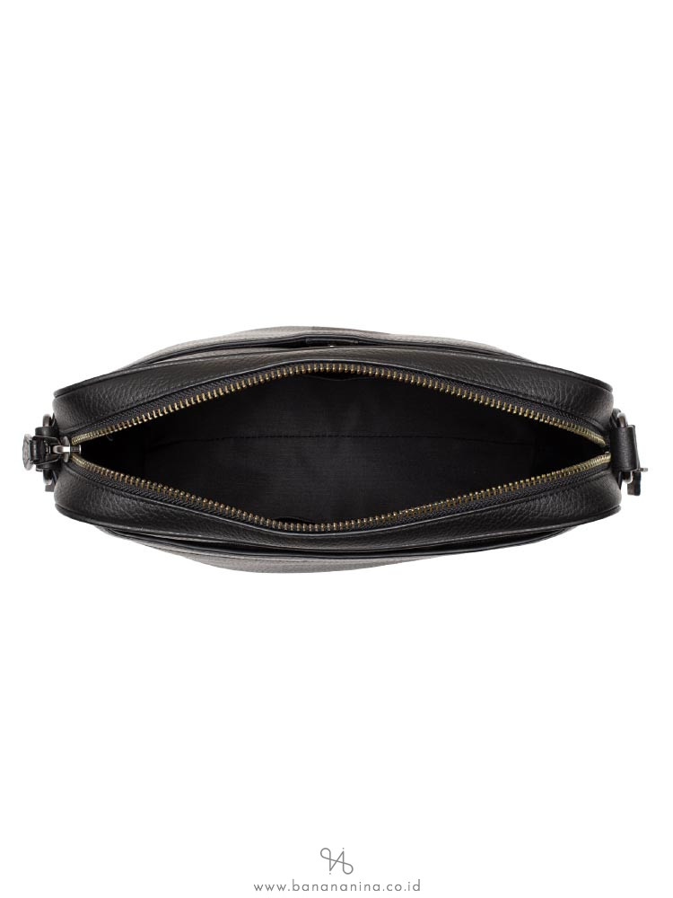 COACH Men 24876 Pebbled Leather Charles Camera Bag Black