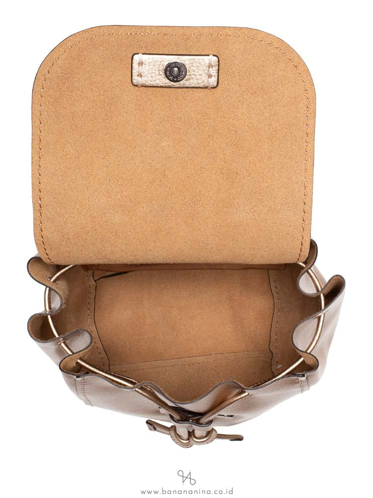 COACH 16605 Metallic Derby Leather Backpack Rosegold