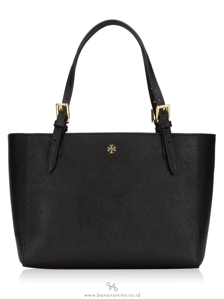 TORY BURCH Emerson Small Buckle Tote Black
