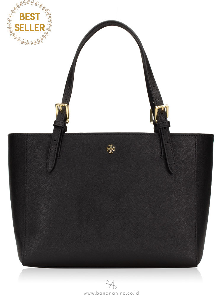 TORY BURCH Emerson Small Buckle Tote Black