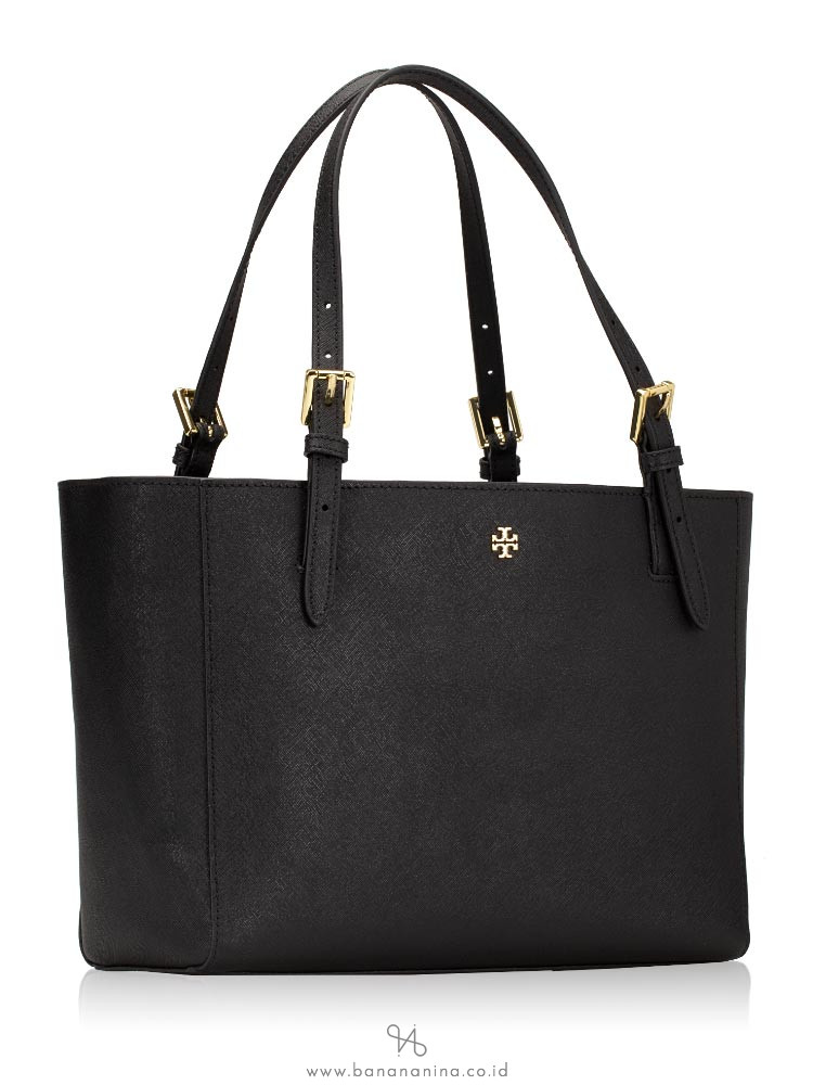 TORY BURCH Emerson Small Buckle Tote Black