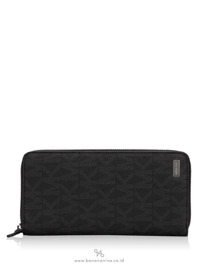 MICHAEL KORS Men Jet Set Signature Tech Zip Wallet Black