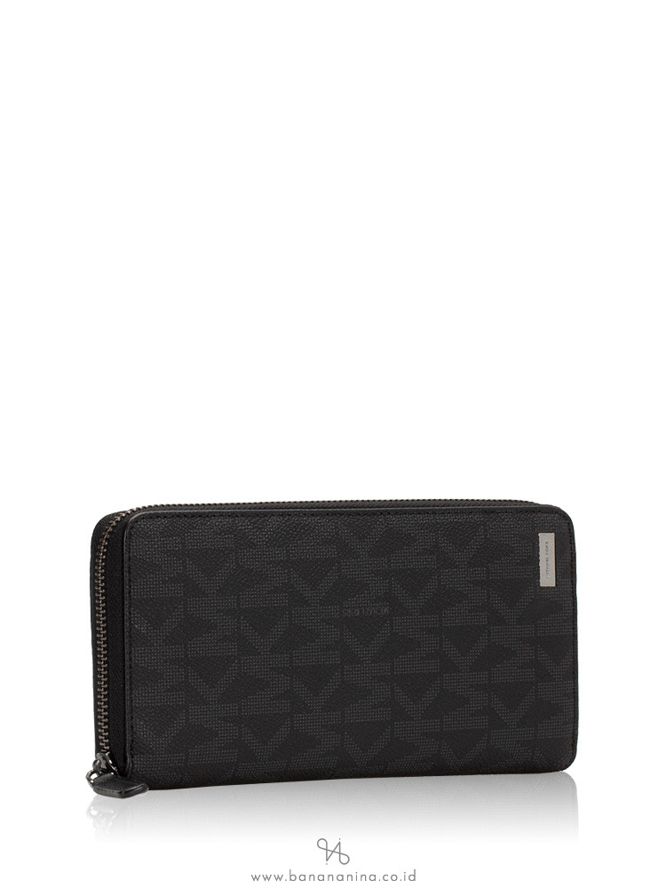 MICHAEL KORS Men Jet Set Signature Tech Zip Wallet Black