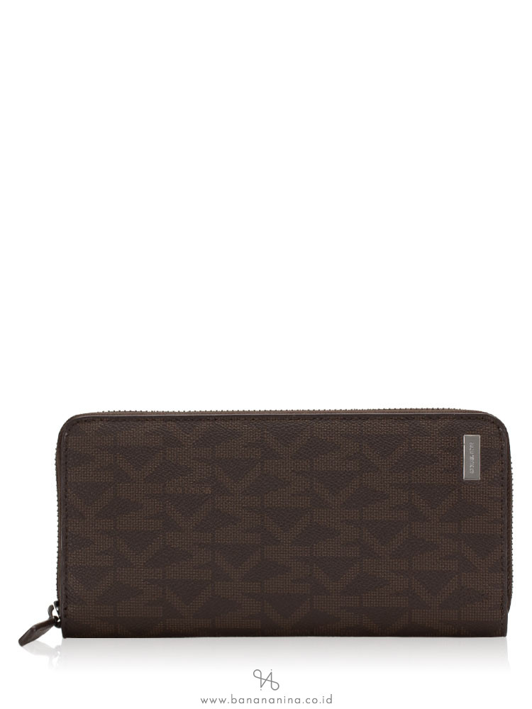 MICHAEL KORS Men Jet Set Signature Tech Zip Wallet Brown