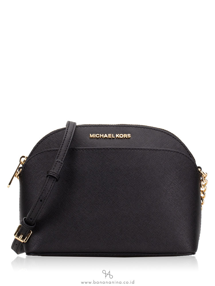 MICHAEL KORS Emmy Saffiano Medium Crossbody Black