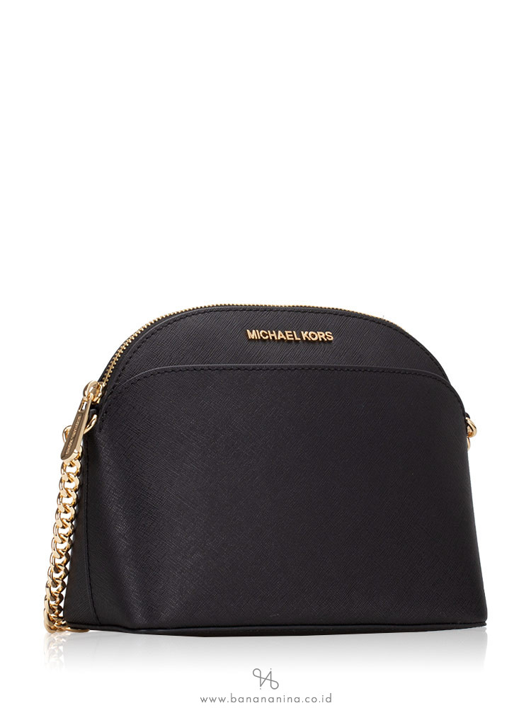 MICHAEL KORS Emmy Saffiano Medium Crossbody Black