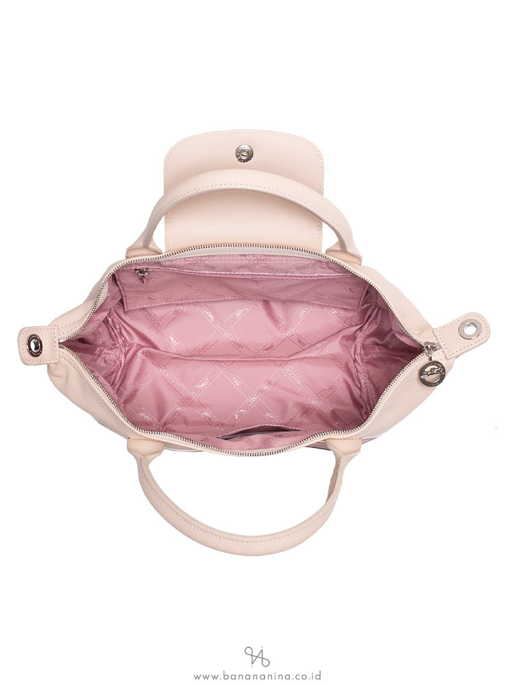 LONGCHAMP Le Pliage Cuir Chevron Small Top Handle Petal
