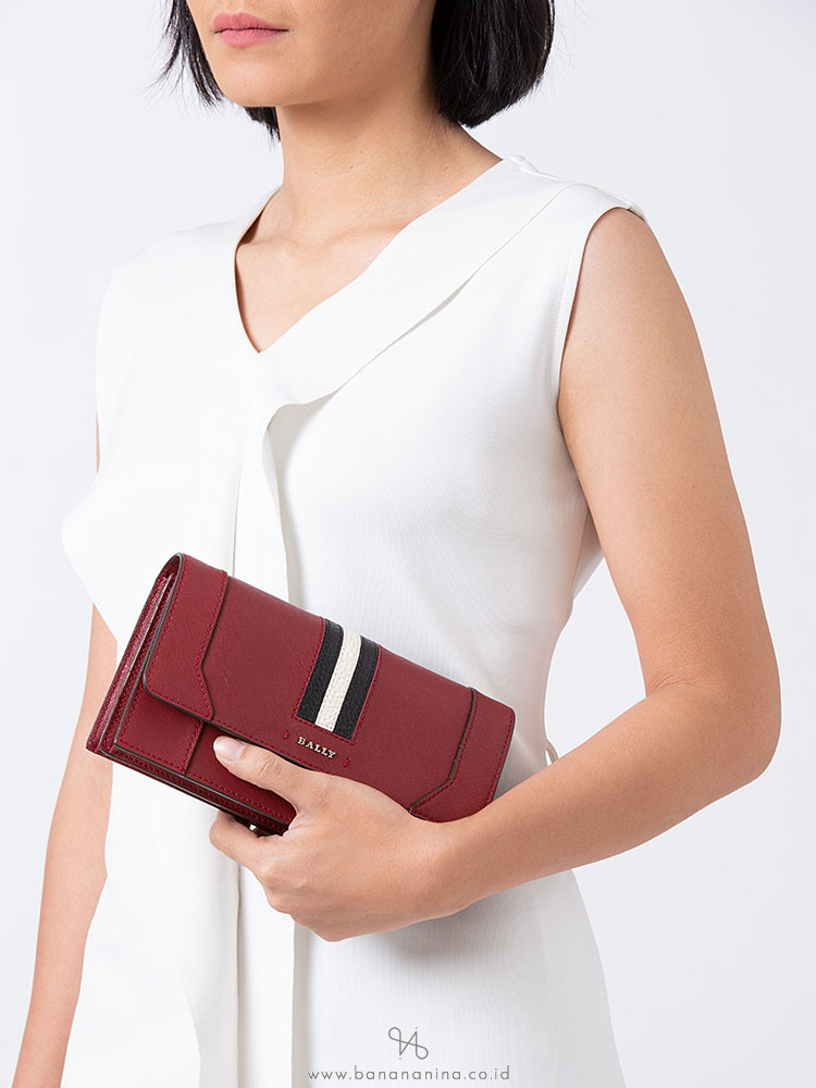 BALLY Stafford Saffiano Crossbody Red