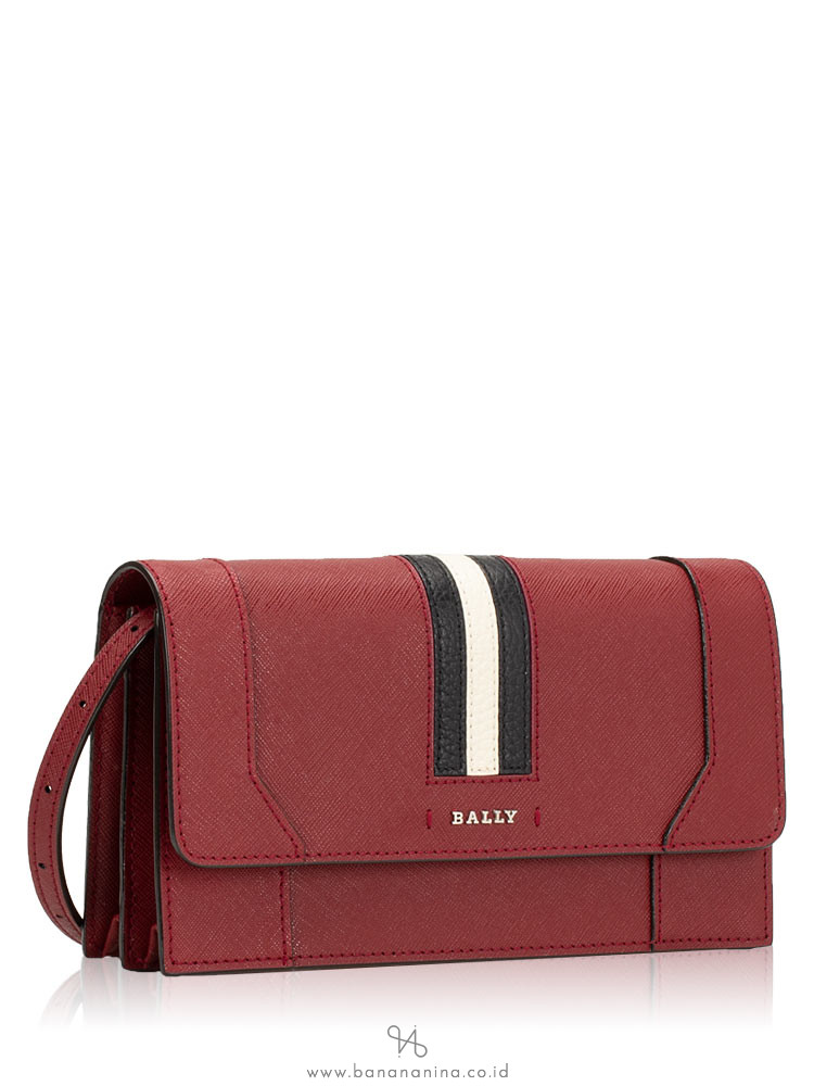 BALLY Stafford Saffiano Crossbody Red