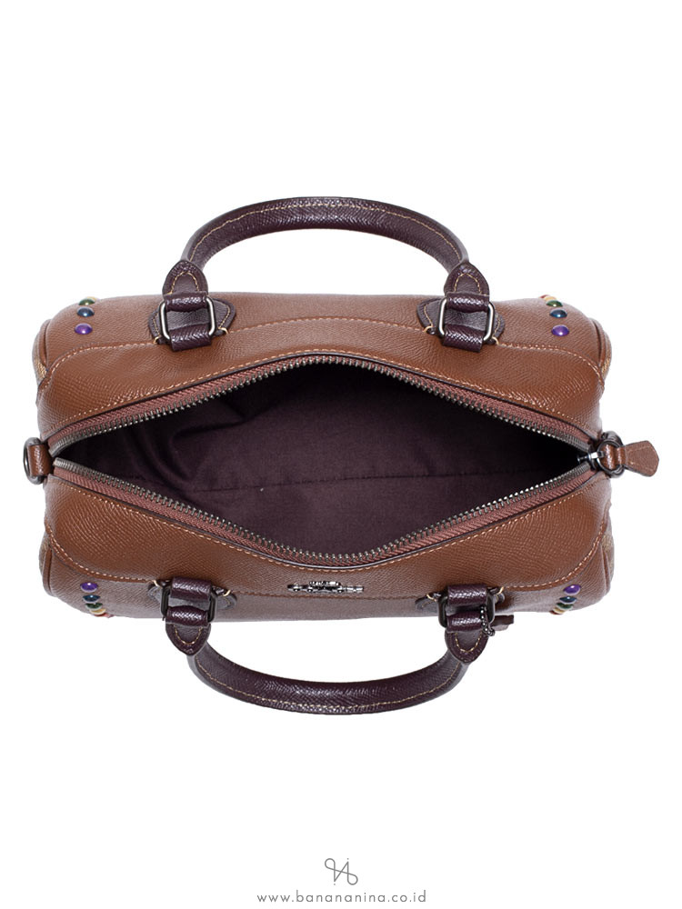 COACH 31378 Rainbow Rivets Mini Bennett Satchel Saddle Multi