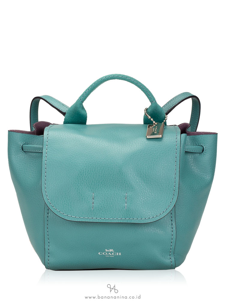 COACH 59819 Derby Leather Backpack Blue Green