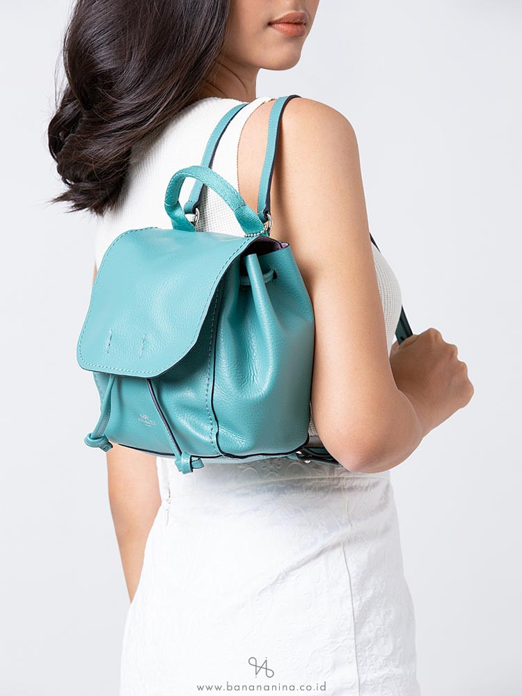 COACH 59819 Derby Leather Backpack Blue Green