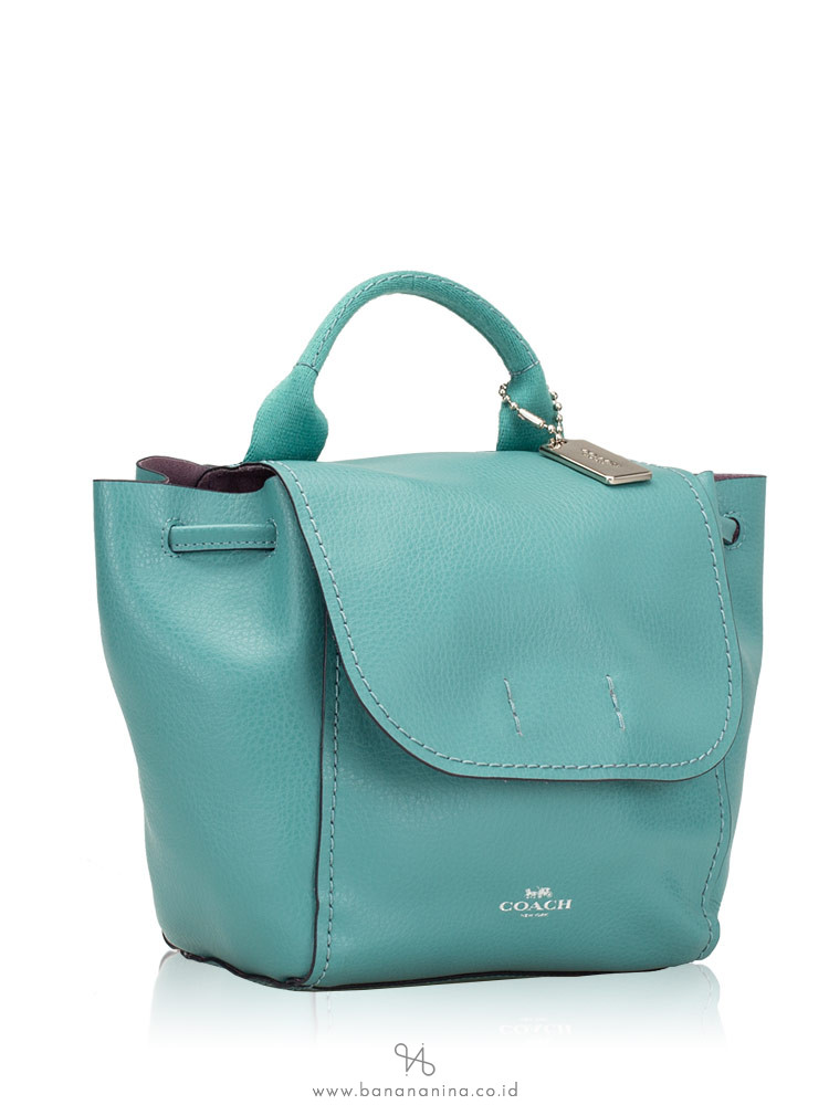 COACH 59819 Derby Leather Backpack Blue Green