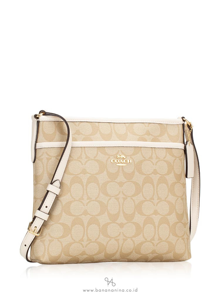COACH 29210 Signature File Crossbody Light Khaki Chalk