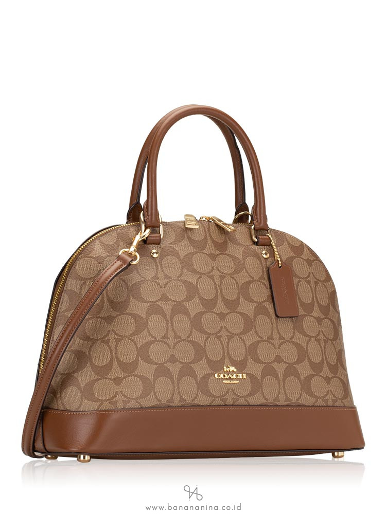 COACH 27584 Signature Sierra Dome Satchel Khaki Saddle