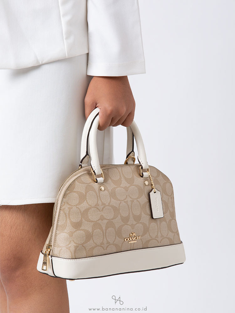 COACH 27583 Signature Mini Sierra Satchel Light Khaki Chalk