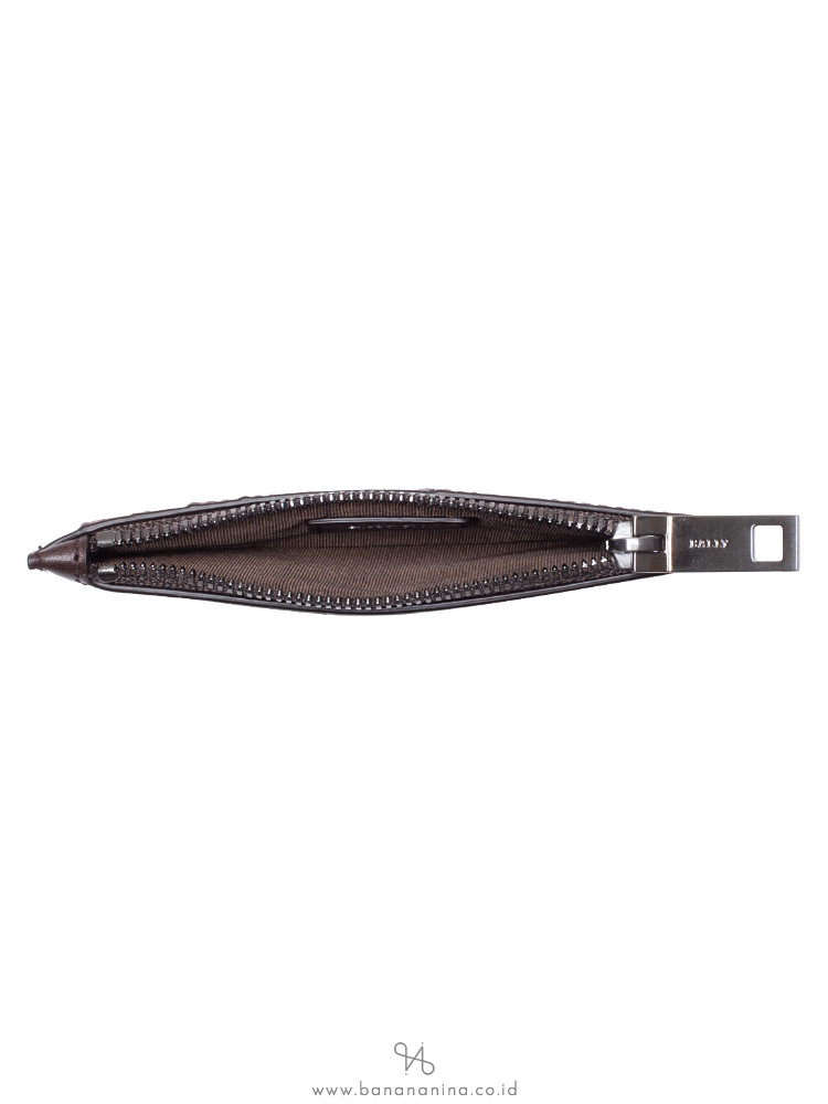 BALLY Tenley Leather Zip Card Holder Brown