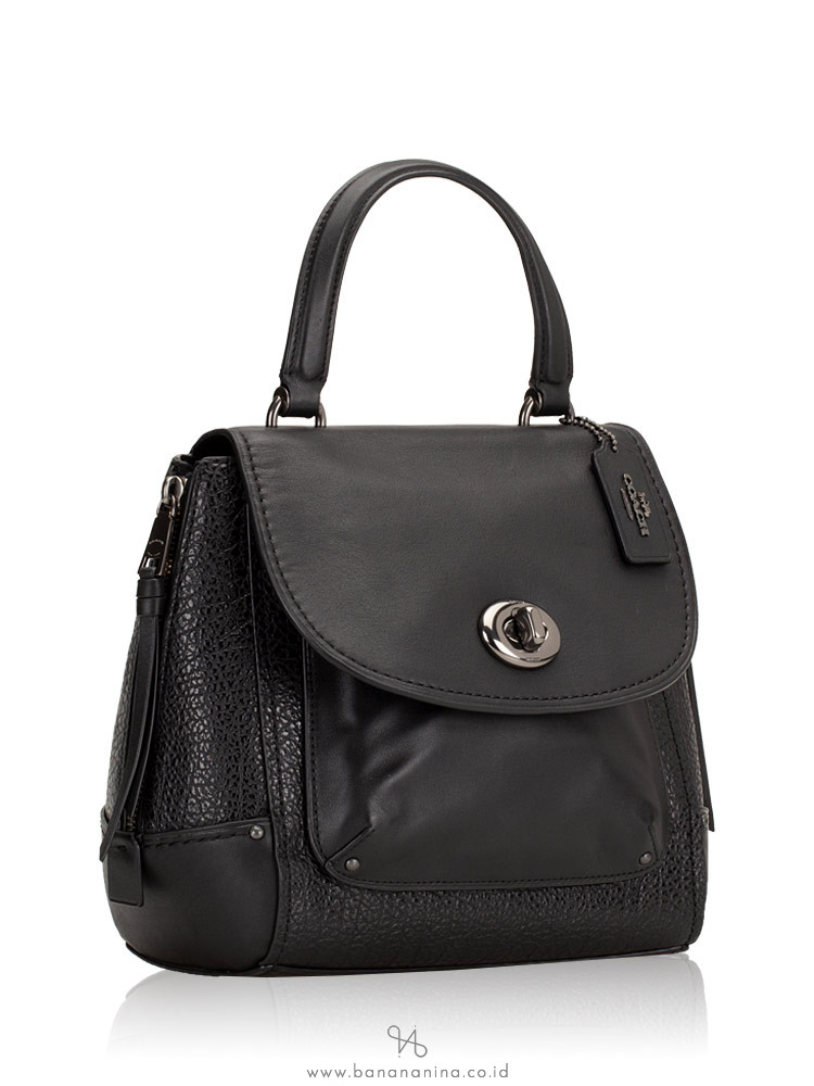 COACH 30525 Mixed Leather Faye Backpack Black
