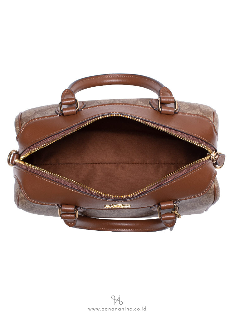 COACH 32203 Signature Mini Bennett Satchel Khaki Saddle