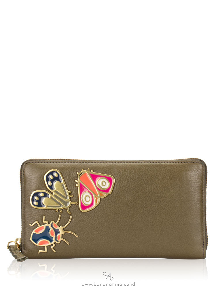 FOSSIL SL7549382 Caroline Leather Zip Wallet Rosemary