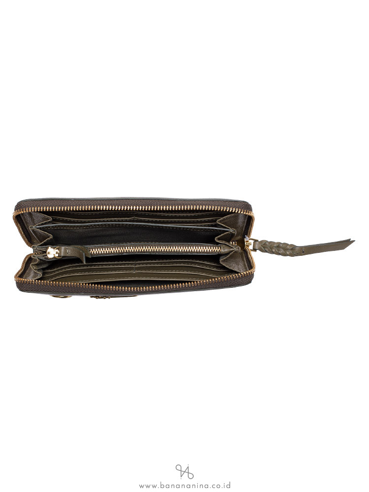 FOSSIL SL7549382 Caroline Leather Zip Wallet Rosemary