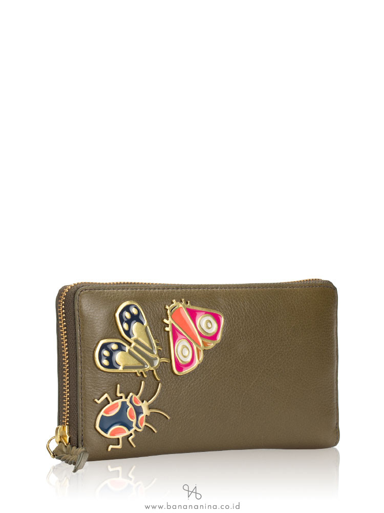 FOSSIL SL7549382 Caroline Leather Zip Wallet Rosemary