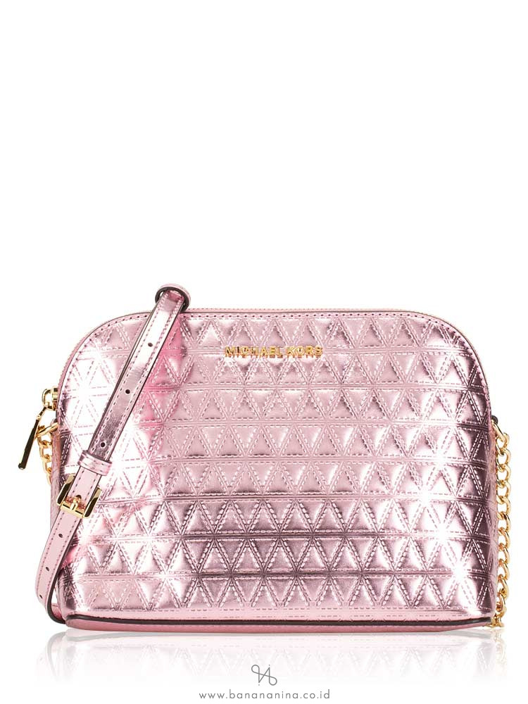 MICHAEL KORS Cindy Large Dome Crossbody Soft Pink