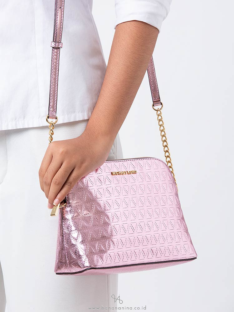 MICHAEL KORS Cindy Large Dome Crossbody Soft Pink