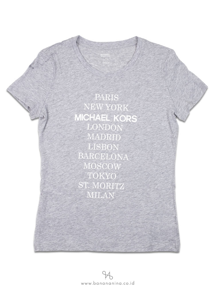 MICHAEL KORS Cities Print T-Shirt Grey Sz M