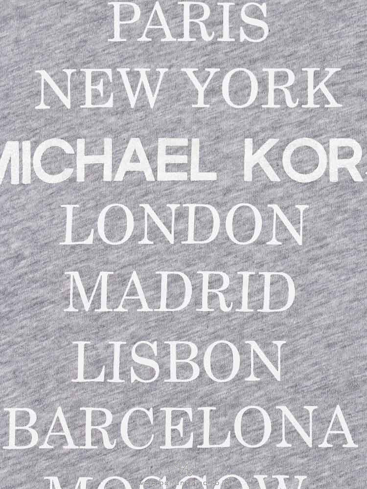 MICHAEL KORS Cities Print T-Shirt Grey Sz M
