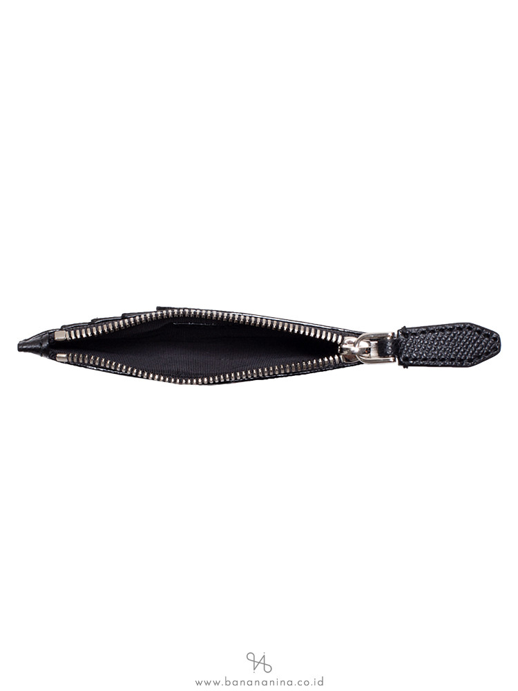 BALLY Tenley Stripe Zip Card Holder Black