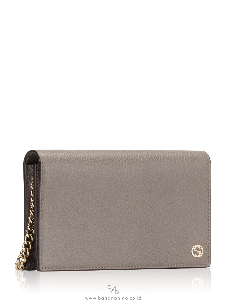 GUCCI GG Interlocking Leather WOC Grey