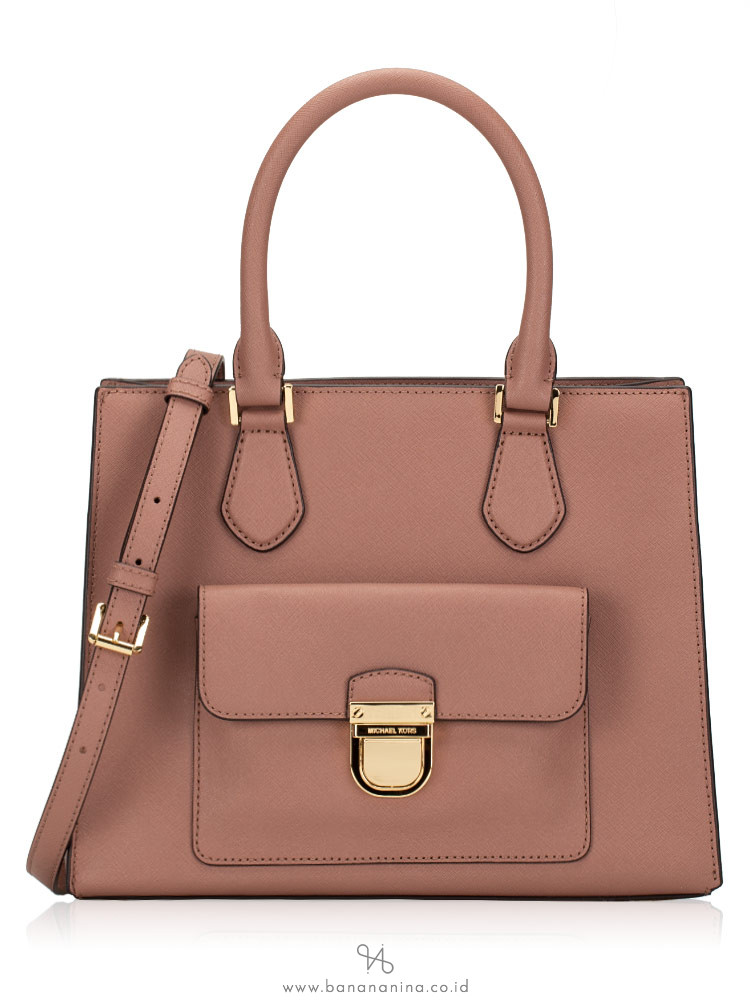 MICHAEL KORS Bridgette Medium Saffiano Tote Dusty Rose