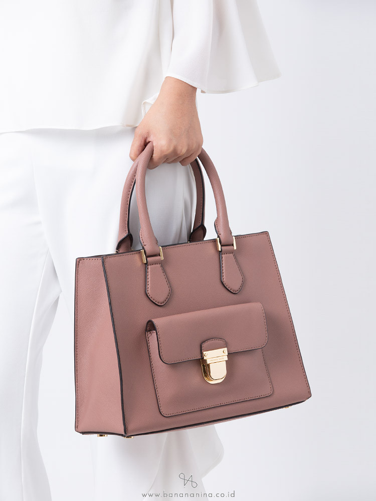 MICHAEL KORS Bridgette Medium Saffiano Tote Dusty Rose