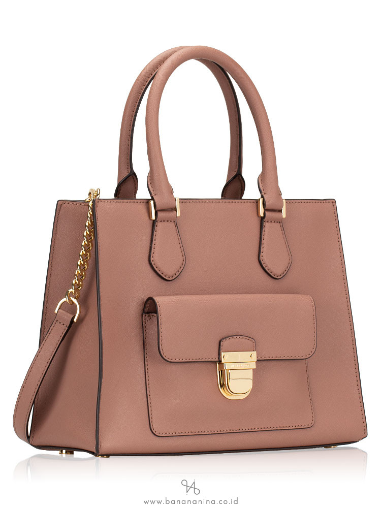 MICHAEL KORS Bridgette Medium Saffiano Tote Dusty Rose