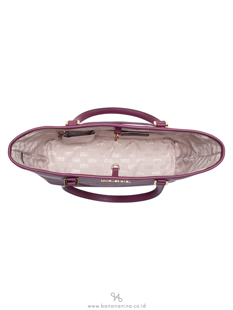 MICHAEL KORS Jet Set Perforated Small Violet Tote Plum