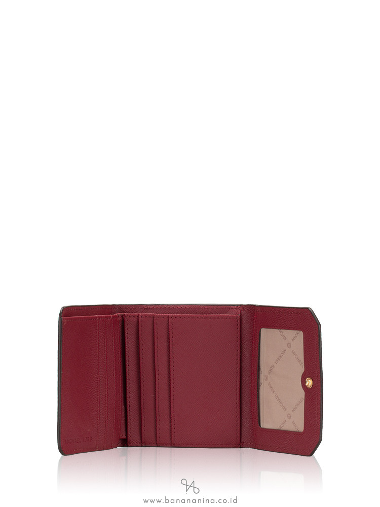 MICHAEL KORS Hayes Leather Medium Trifold Coin Case Mulberry