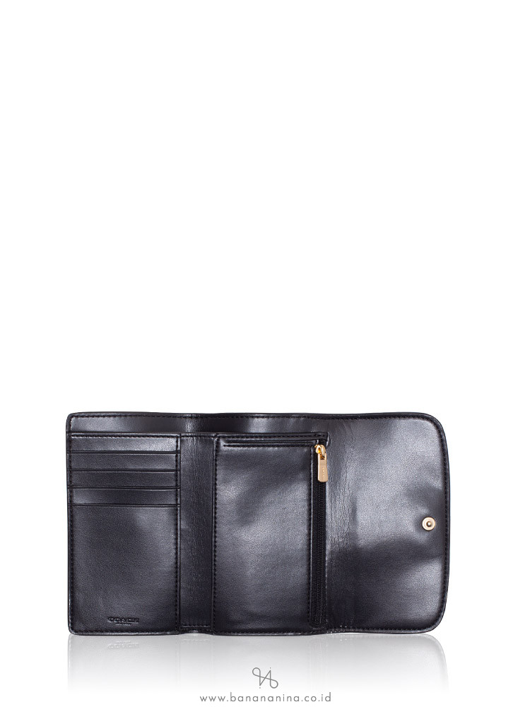 COACH 32485 Signature Medium Envelope Wallet Brown Black