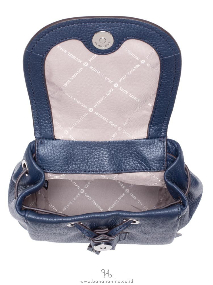 MICHAEL KORS Riley Leather Small Flap Pack Crossbody Navy