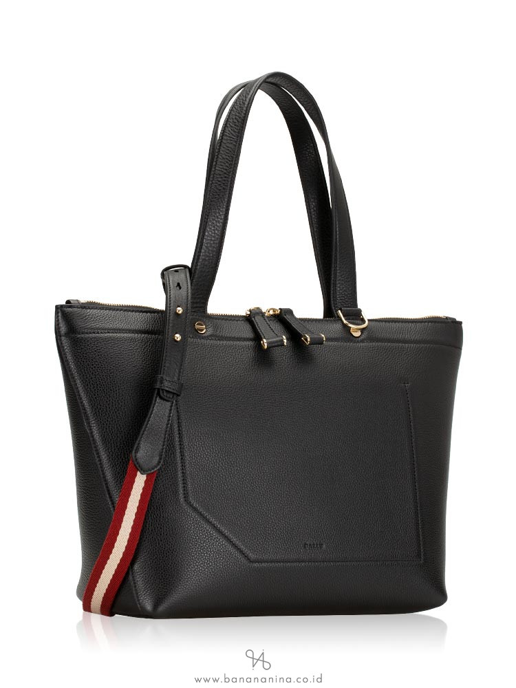 BALLY Leather Medium Convertible Tote Black