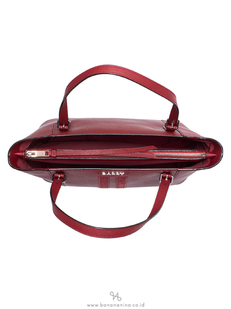BALLY Supra Saffiano Small Tote Garnet