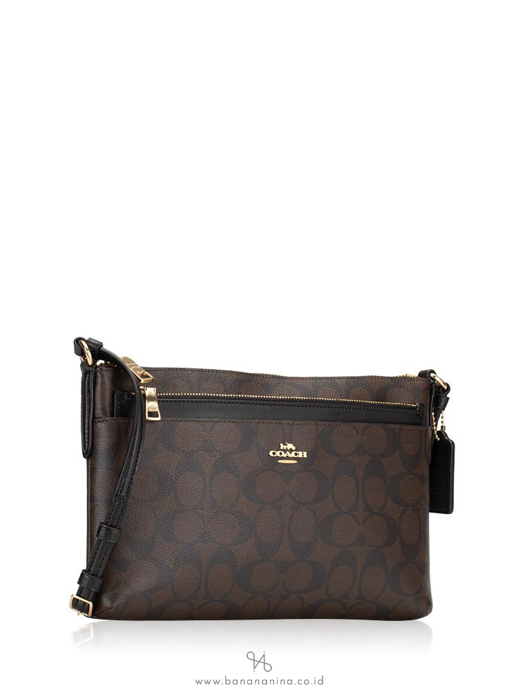 COACH 58316 Signature Pop Crossbody Brown Black