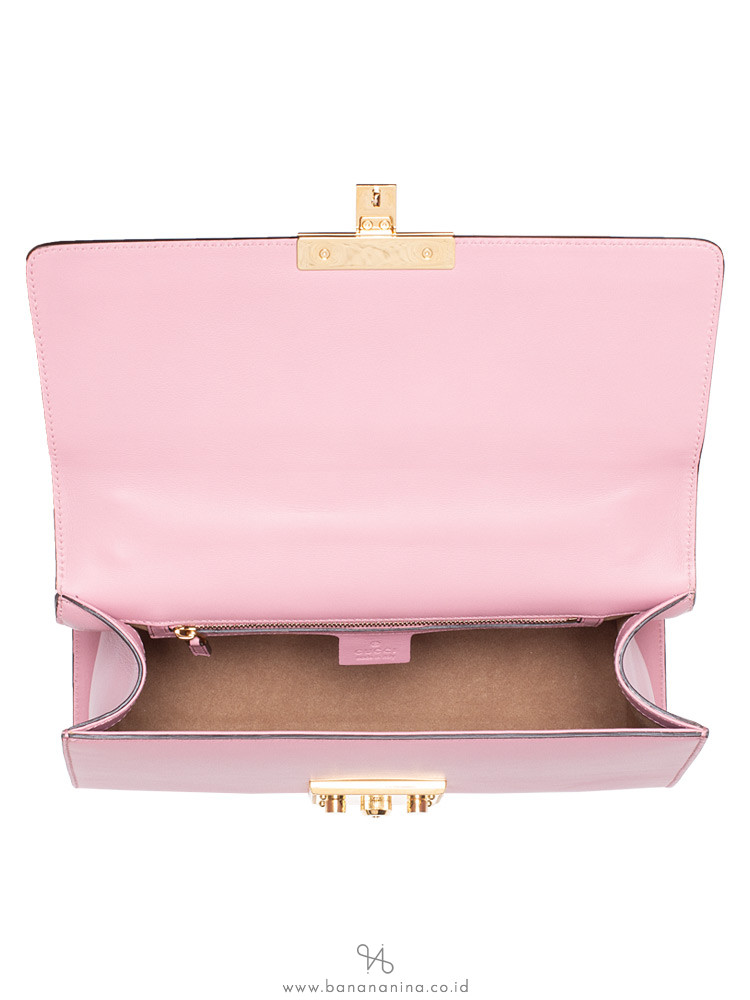 GUCCI Padlock Medium Leather Shoulder Bag Pink